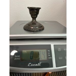 Sterling silver candle stick/Opened removed concrete 3.4 oz/3.099 troy oz silver